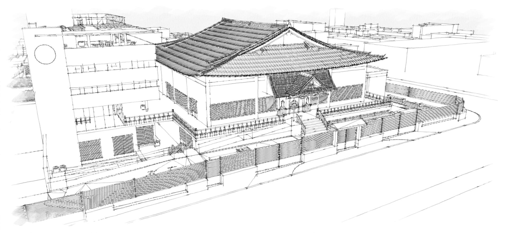 Templo Budista HBS: vista principal do projeto em Ipiranga, São Paulo (SP)